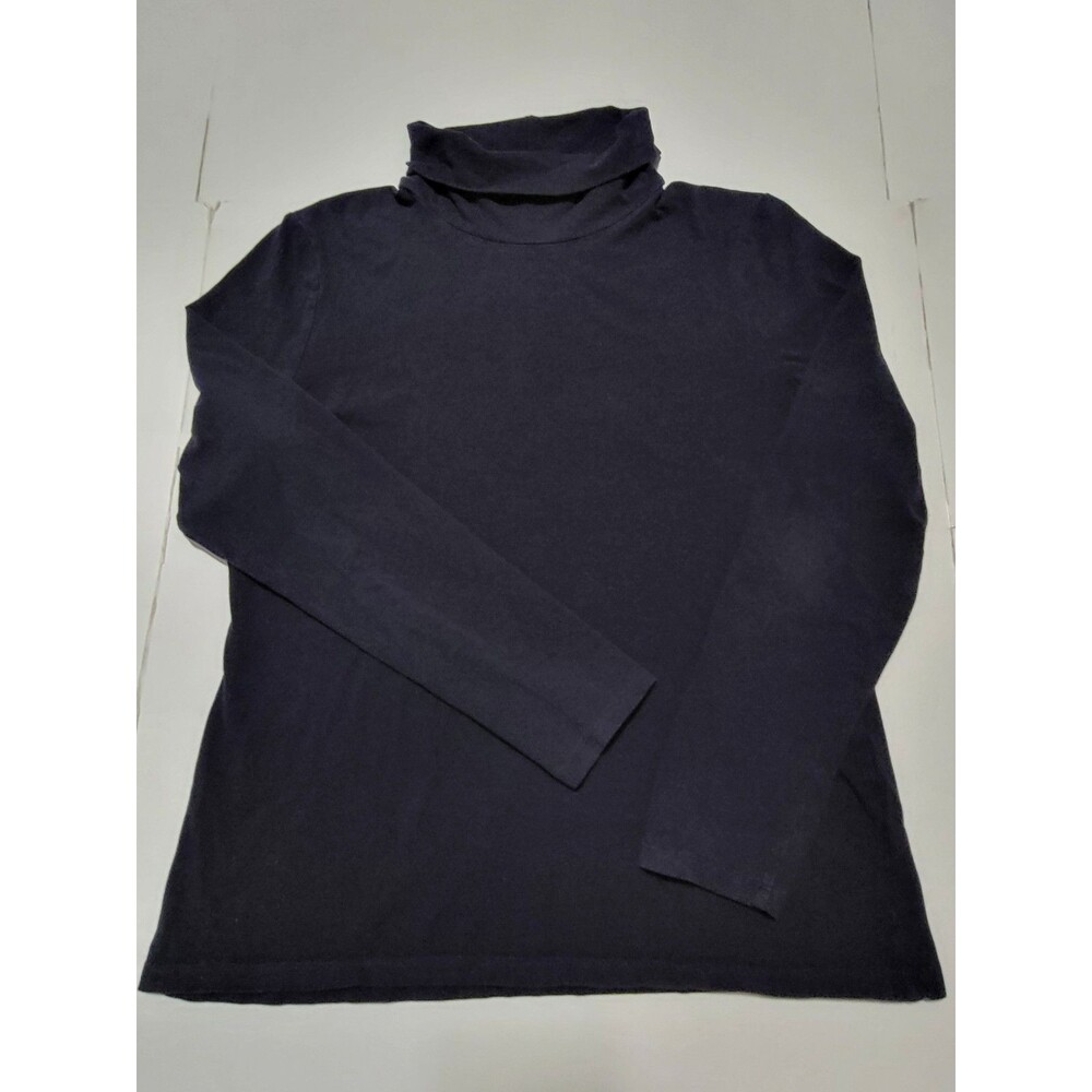 (#L7) The Talbots Tee Turtleneck Long Sleeve Size Women's M Blue Long Sleeve